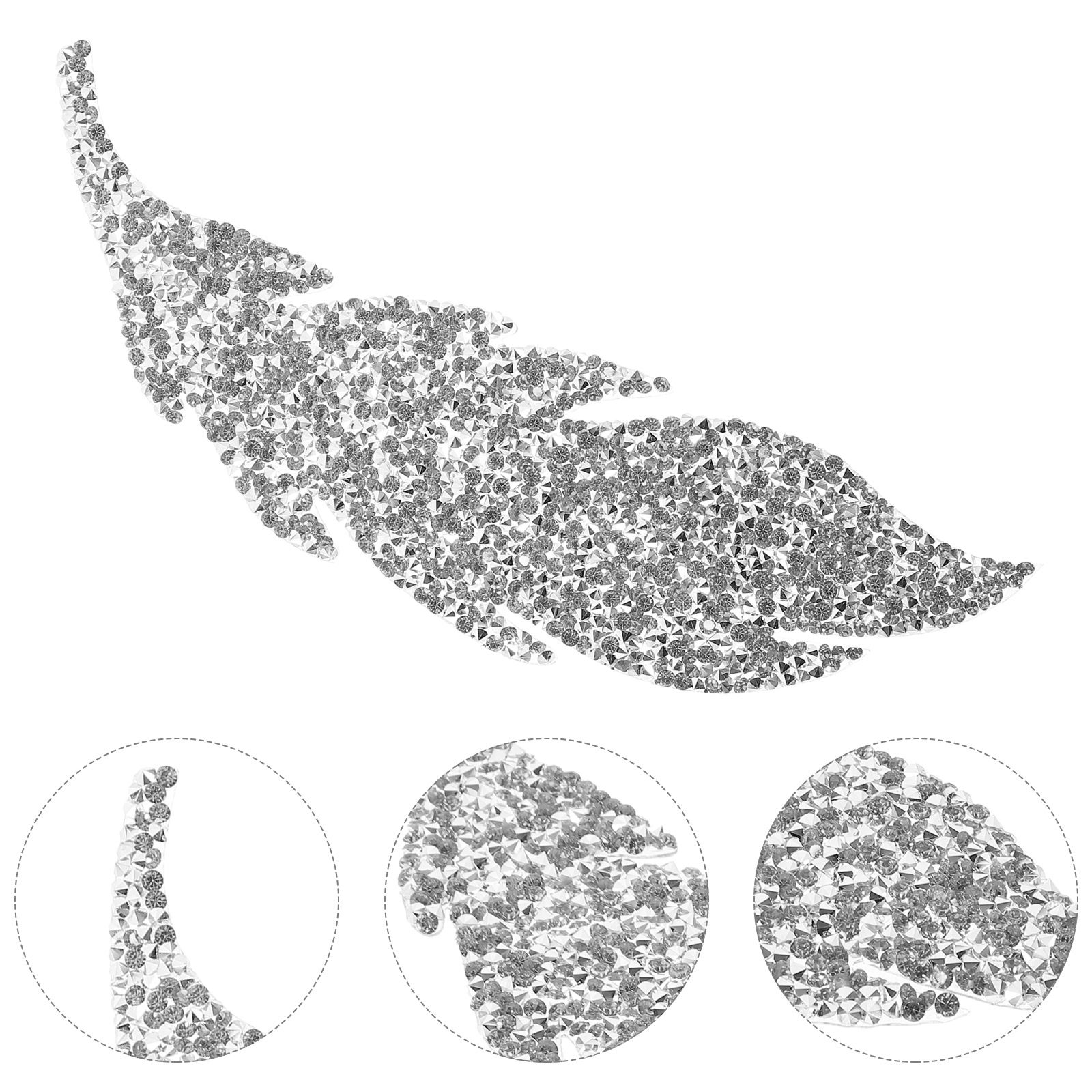 Sew On Rhinestone - Leaf Shape Rhinestone Applique Decorative Patch