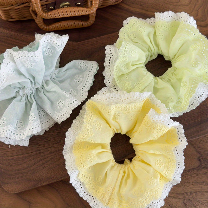 Elastic Lace Trim - Korean-Style Elegant Mint Green Embroidered Lace