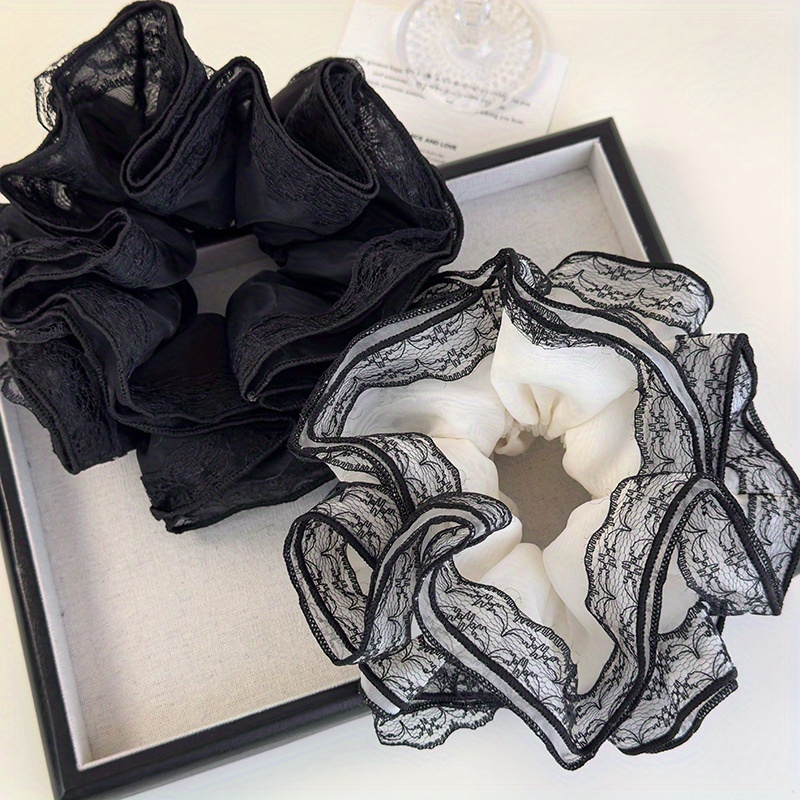 Elastic Lace Trim - Luxury Lace Trim Ponytail Holder French-Style