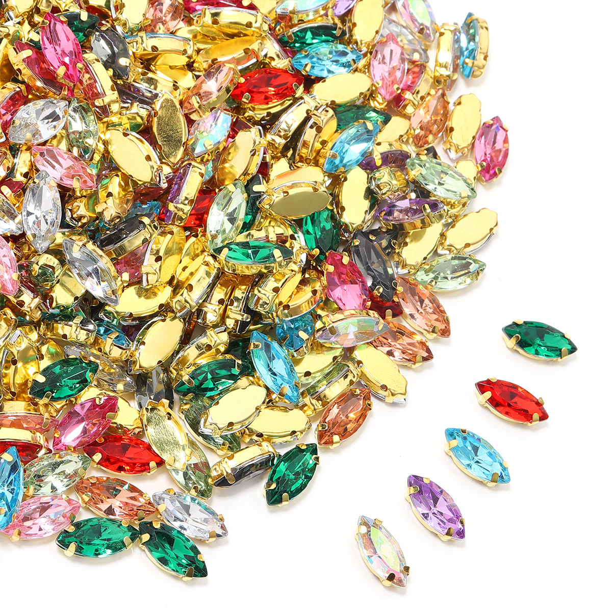 50pcs Horse Eye Shape Stainles - Sew On Rhinestone のレビューと価格