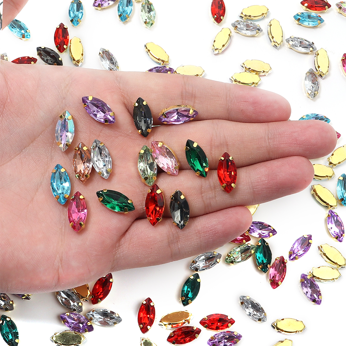 50pcs Horse Eye Shape Stainles - Sew On Rhinestone のレビューと価格