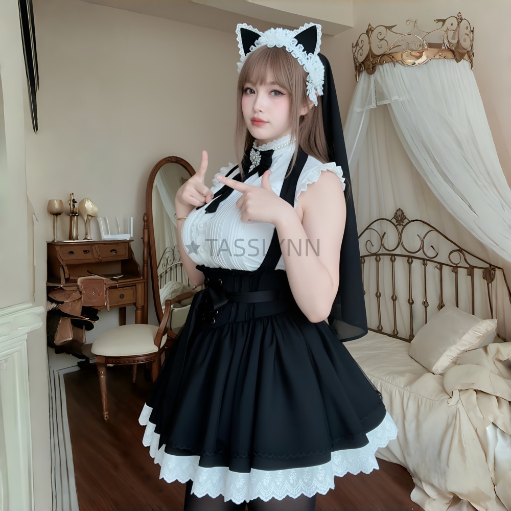Cat Ear Nun Maid Dress Women's - Embellish Knit のレビューと価格