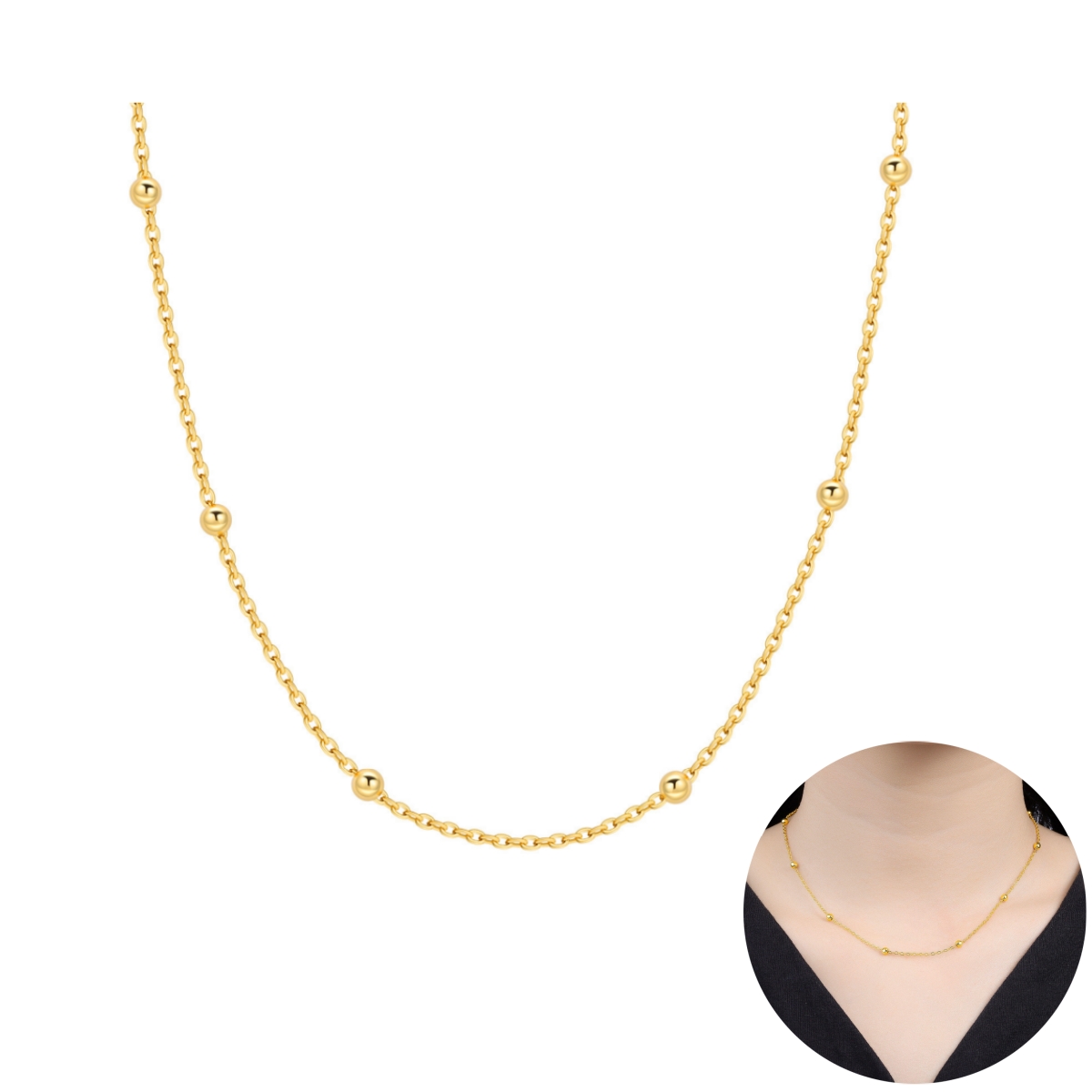 Orstarry S925 Sterling Silver  - Pearl Trim Chain のレビューと価格