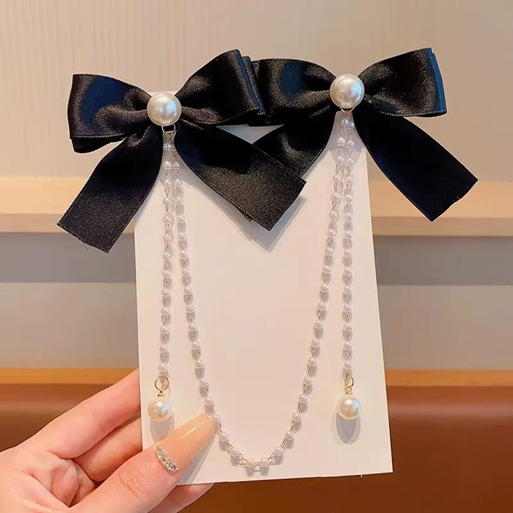Children's Bow Hair Clip Baby  - Pearl Trim Chain のレビューと価格
