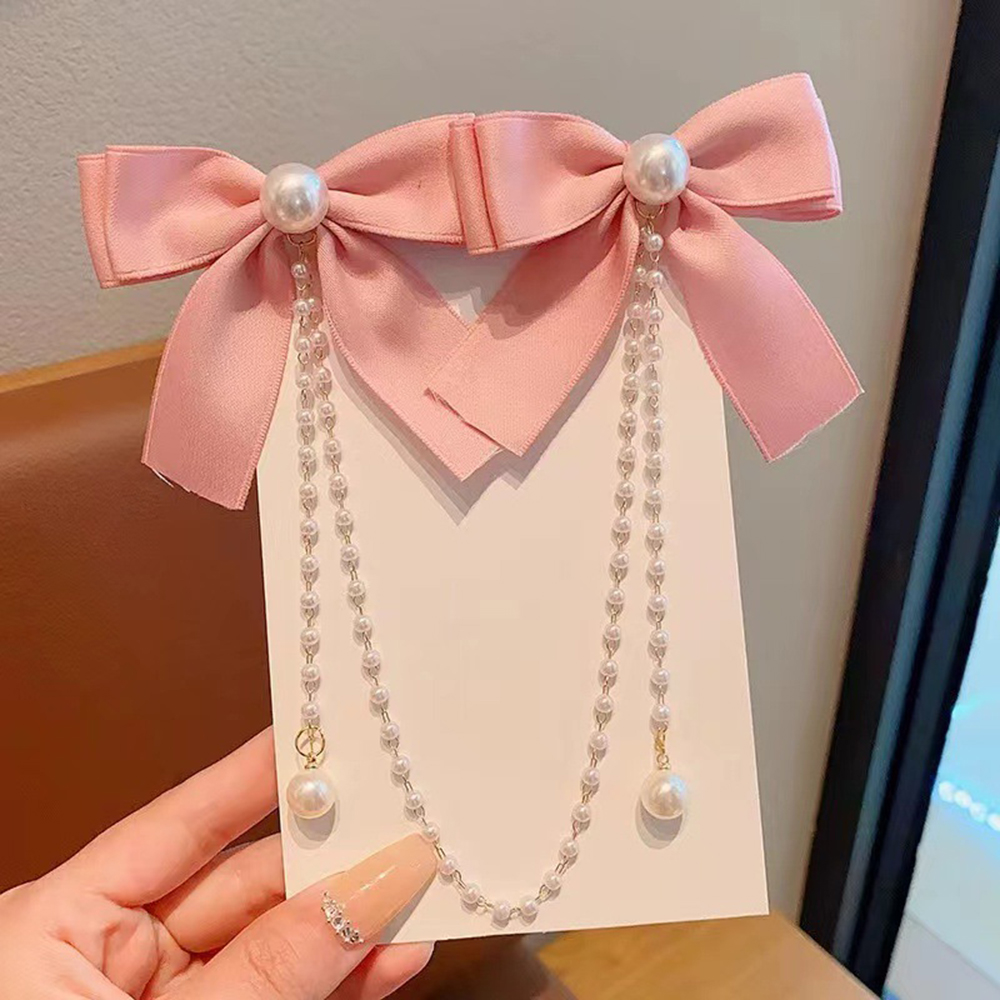 Children's Bow Hair Clip Baby  - Pearl Trim Chain のレビューと価格