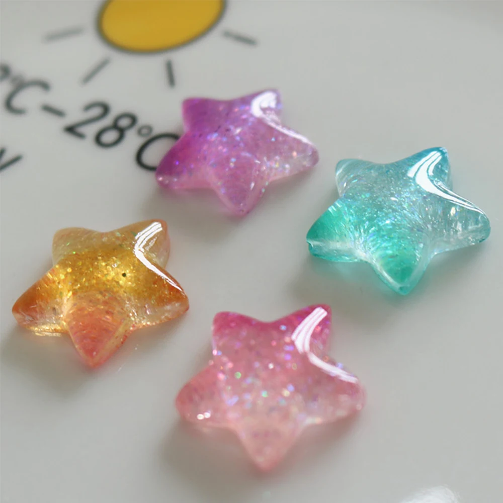 10PCS Gradient Star Series Res - Christmas Craft Embellishment のレビューと価格