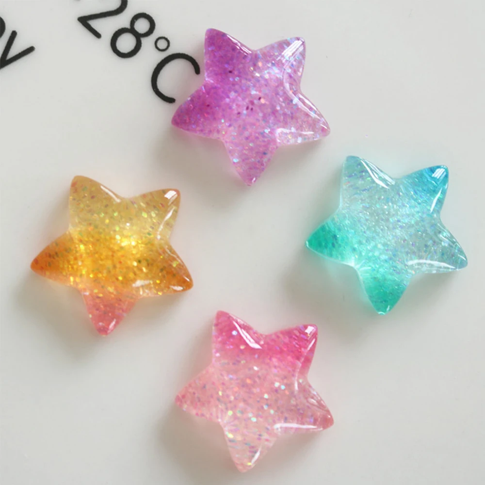 10PCS Gradient Star Series Res - Christmas Craft Embellishment のレビューと価格