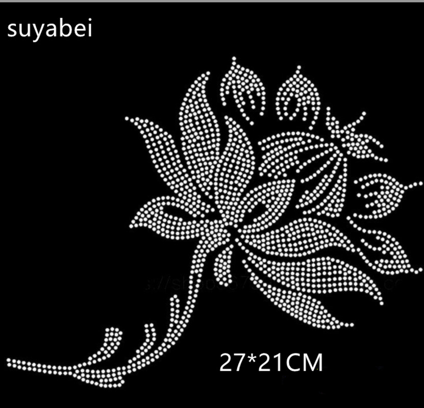 2pc/lot Lotus Rhinestone Iron  - Hotfix Rhinestone Sheet のレビューと価格
