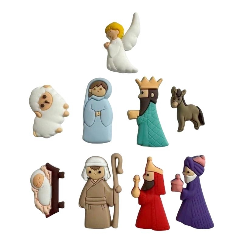 652F 9Pieces Nativity Scene Ch - Christmas Craft Embellishment のレビューと価格
