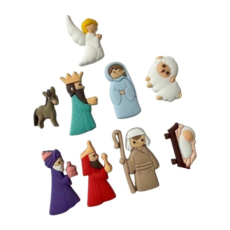 652F 9Pieces Nativity Scene Ch - Christmas Craft Embellishment のレビューと価格