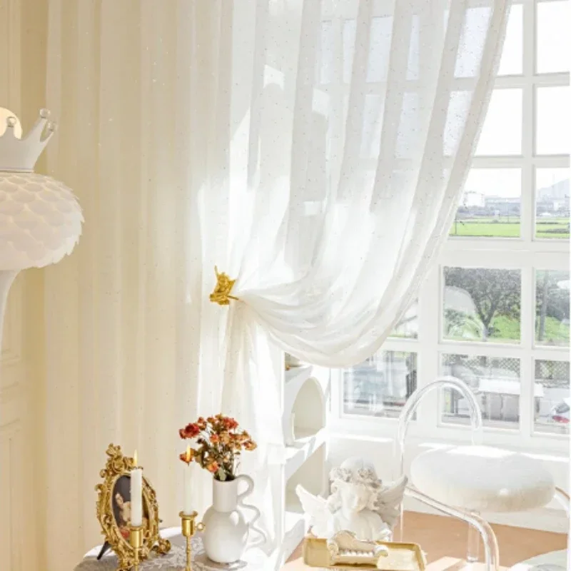 French Sheer Curtains for Livi - Sequin Fabric Panel のレビューと価格