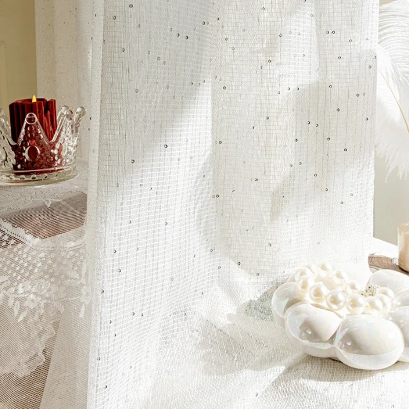 French Sheer Curtains for Livi - Sequin Fabric Panel のレビューと価格