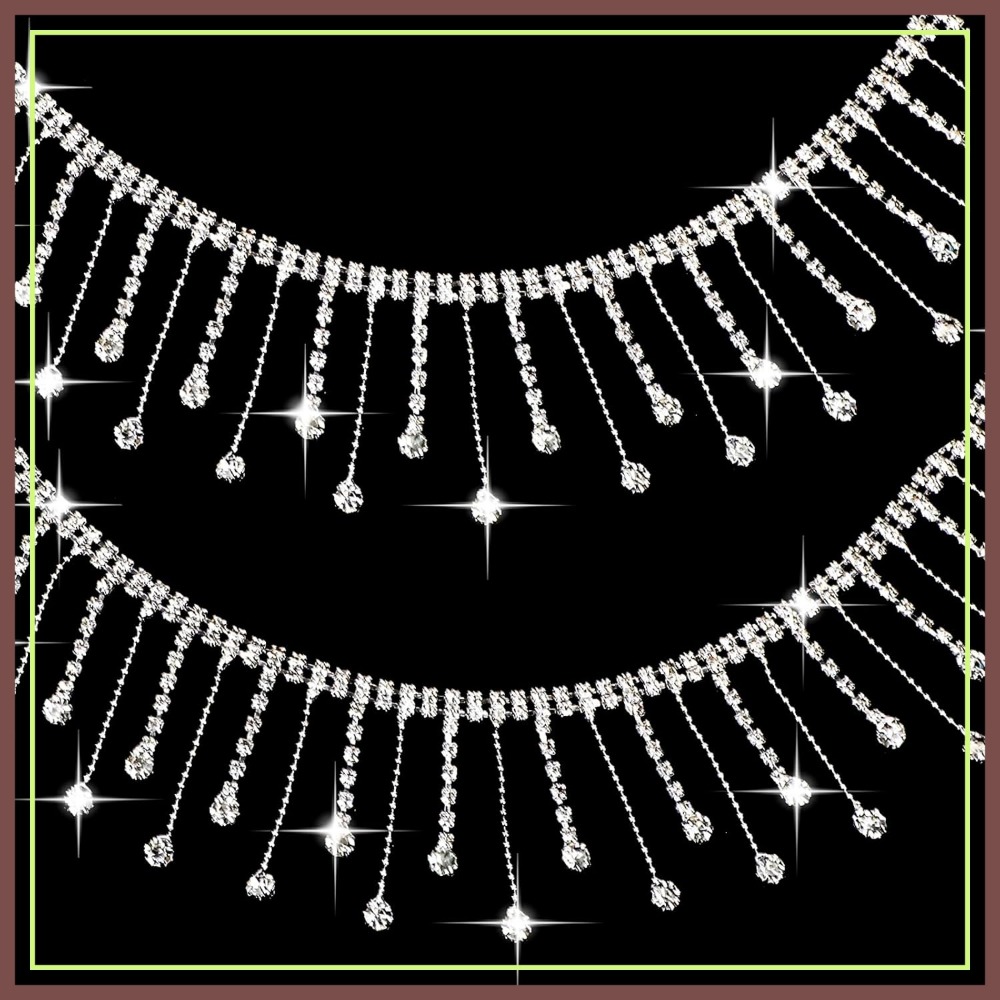2 Yards Rhinestone Fringe Trim - Tassel Fringe Trim のレビューと価格