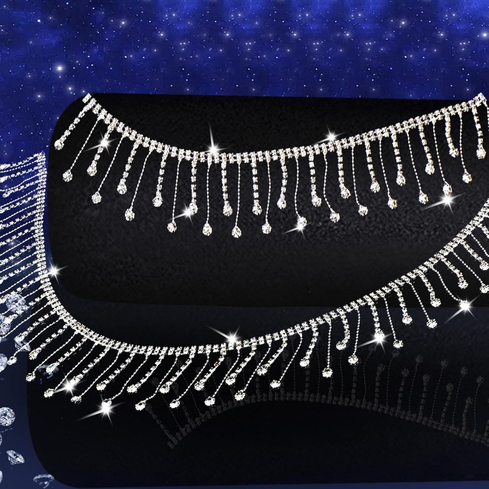2 Yards Rhinestone Fringe Trim - Tassel Fringe Trim のレビューと価格