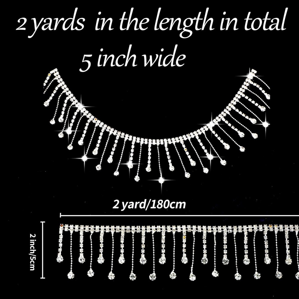 2 Yards Rhinestone Fringe Trim - Tassel Fringe Trim のレビューと価格