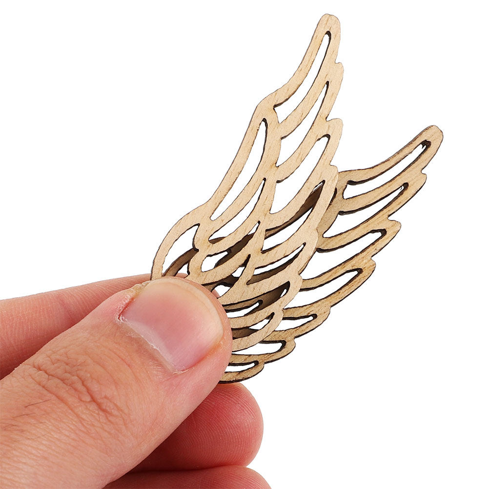 80Pcs Vintage Wooden Angel Win - Christmas Craft Embellishment のレビューと価格