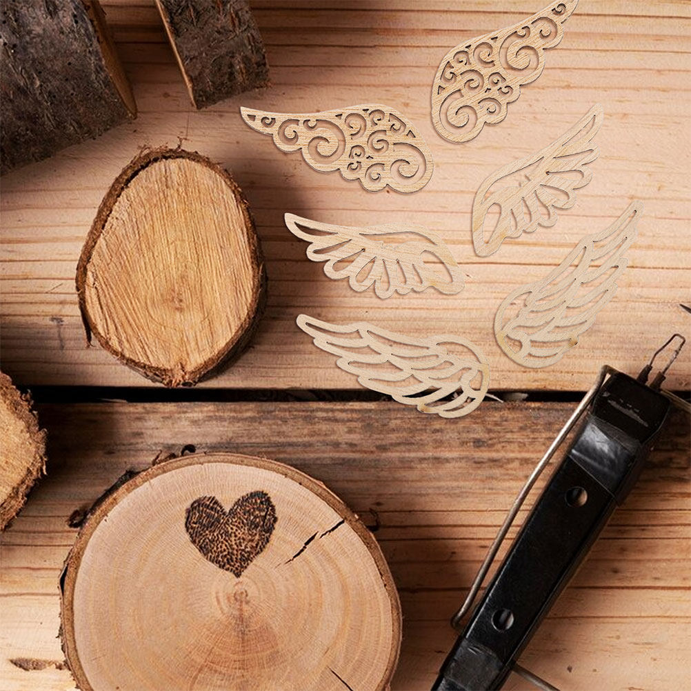 80Pcs Vintage Wooden Angel Win - Christmas Craft Embellishment のレビューと価格
