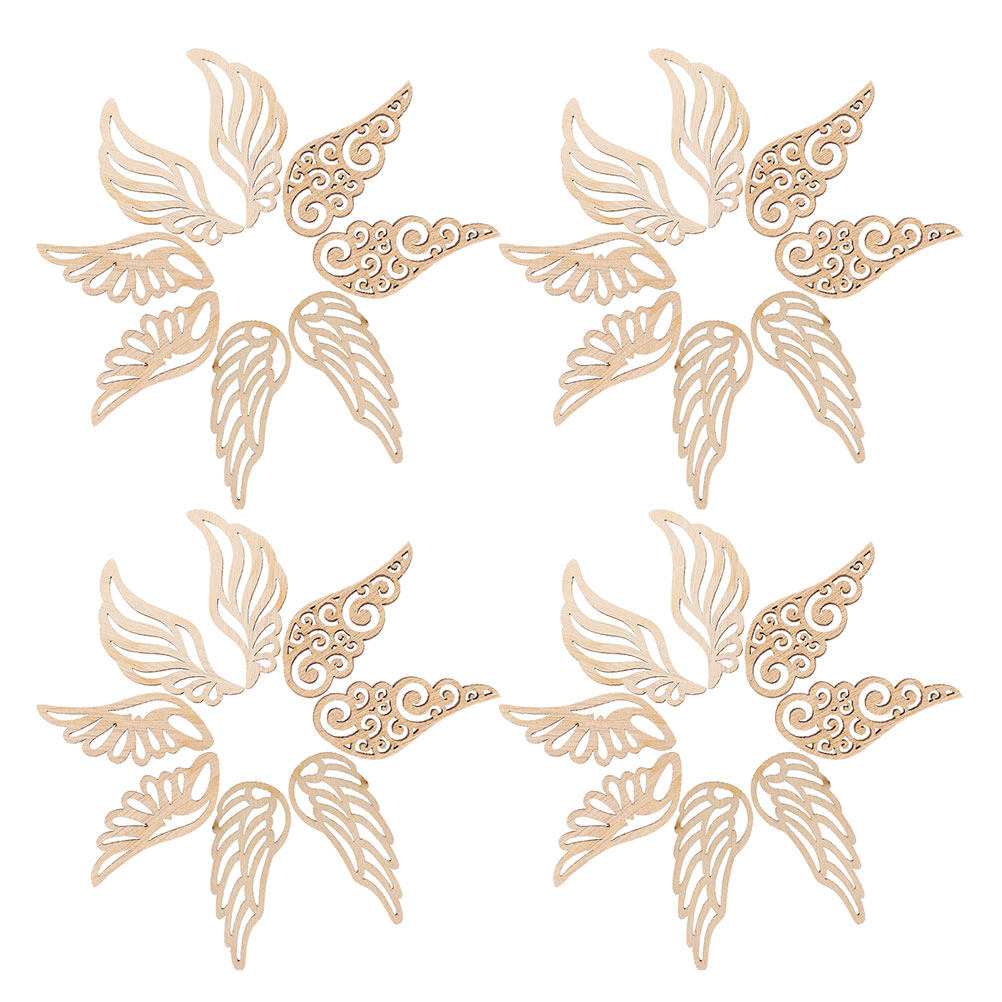 80Pcs Vintage Wooden Angel Win - Christmas Craft Embellishment のレビューと価格