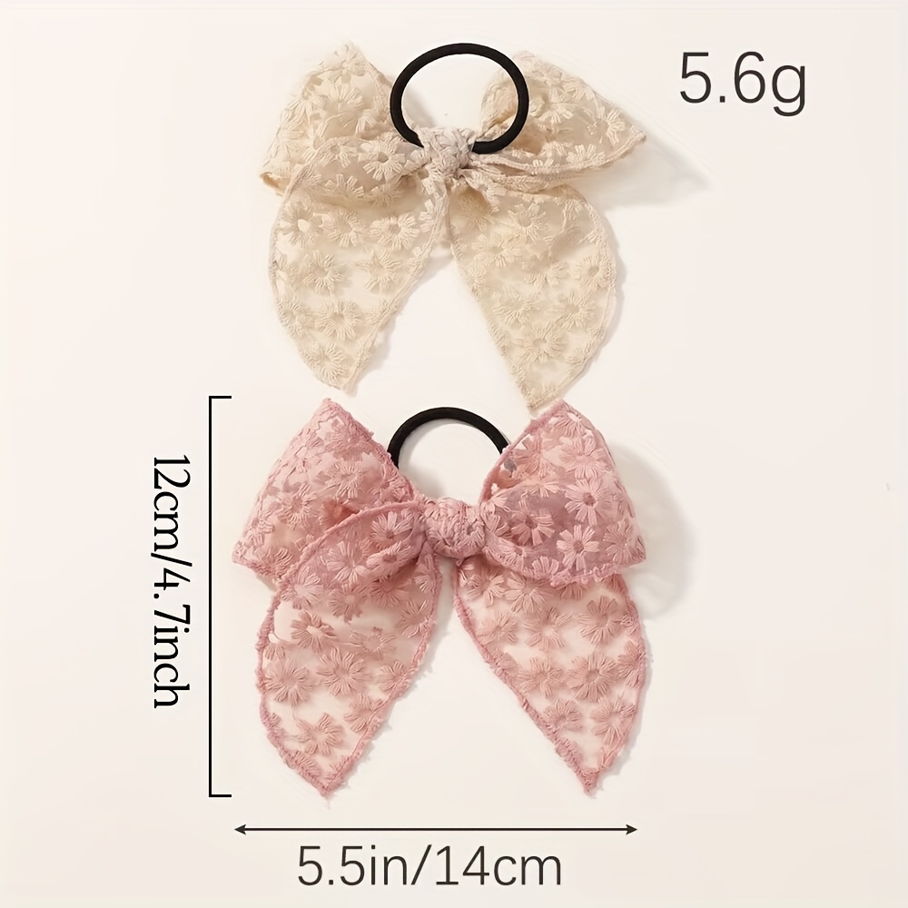 Elegant Lace Bow Hair Tie for  - Elastic Lace Trim のレビューと価格