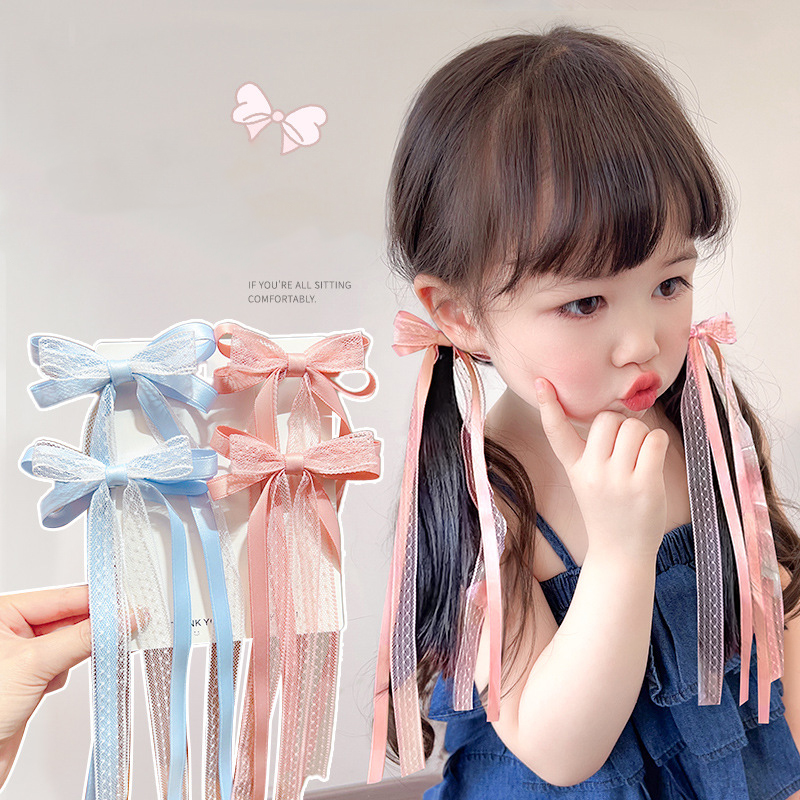 Sweet Children Bowknot Hairpin - Tassel Fringe Trim のレビューと価格