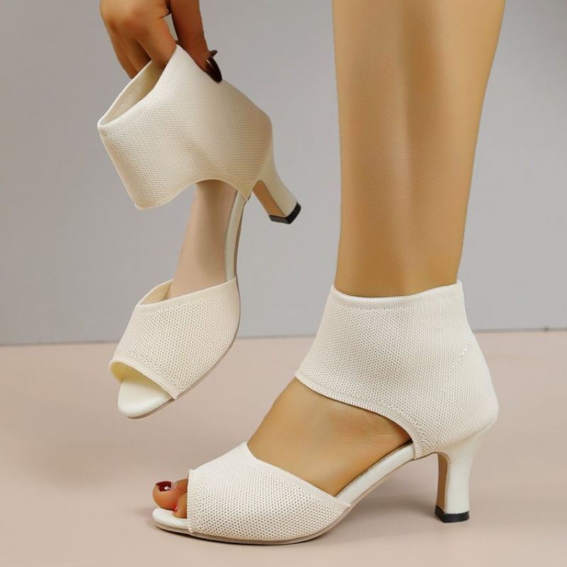 Summer New Peep Toe High Heel  - Embellish Knit のレビューと価格