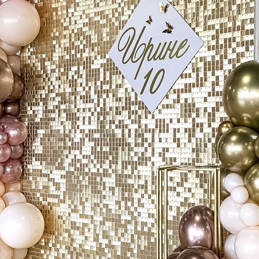 Champagne Gold Shimmer Backdro - Sequin Fabric Panel のレビューと価格