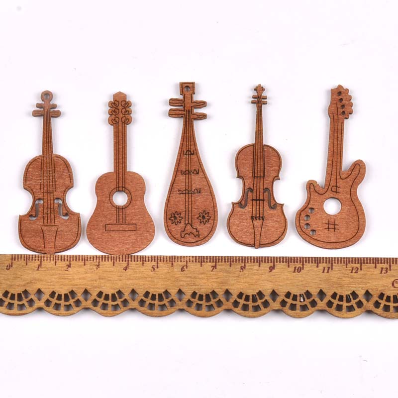 20Pcs/set Wood Handicraft guit - Embellishments For Scrapbooking のレビューと価格