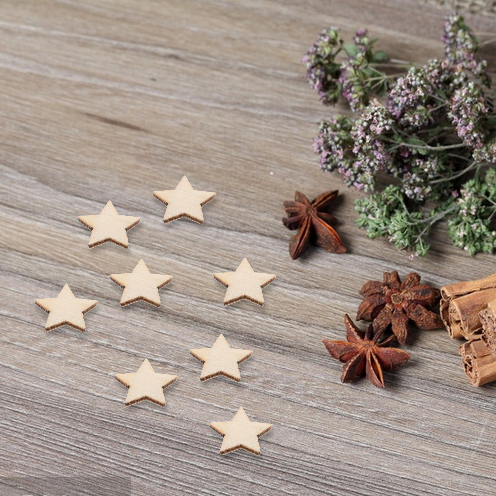 50Pcs Mini Wooden Star Cutouts - Christmas Craft Embellishment のレビューと価格