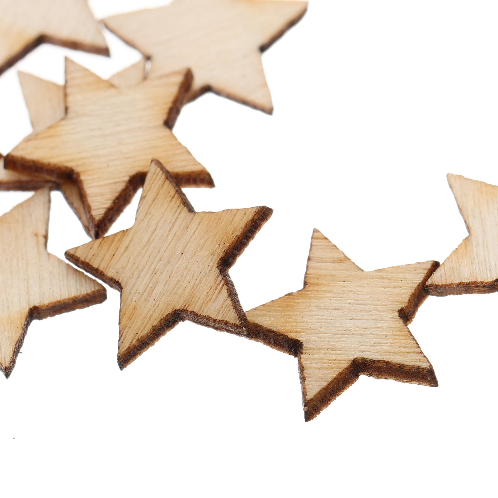 50Pcs Mini Wooden Star Cutouts - Christmas Craft Embellishment のレビューと価格