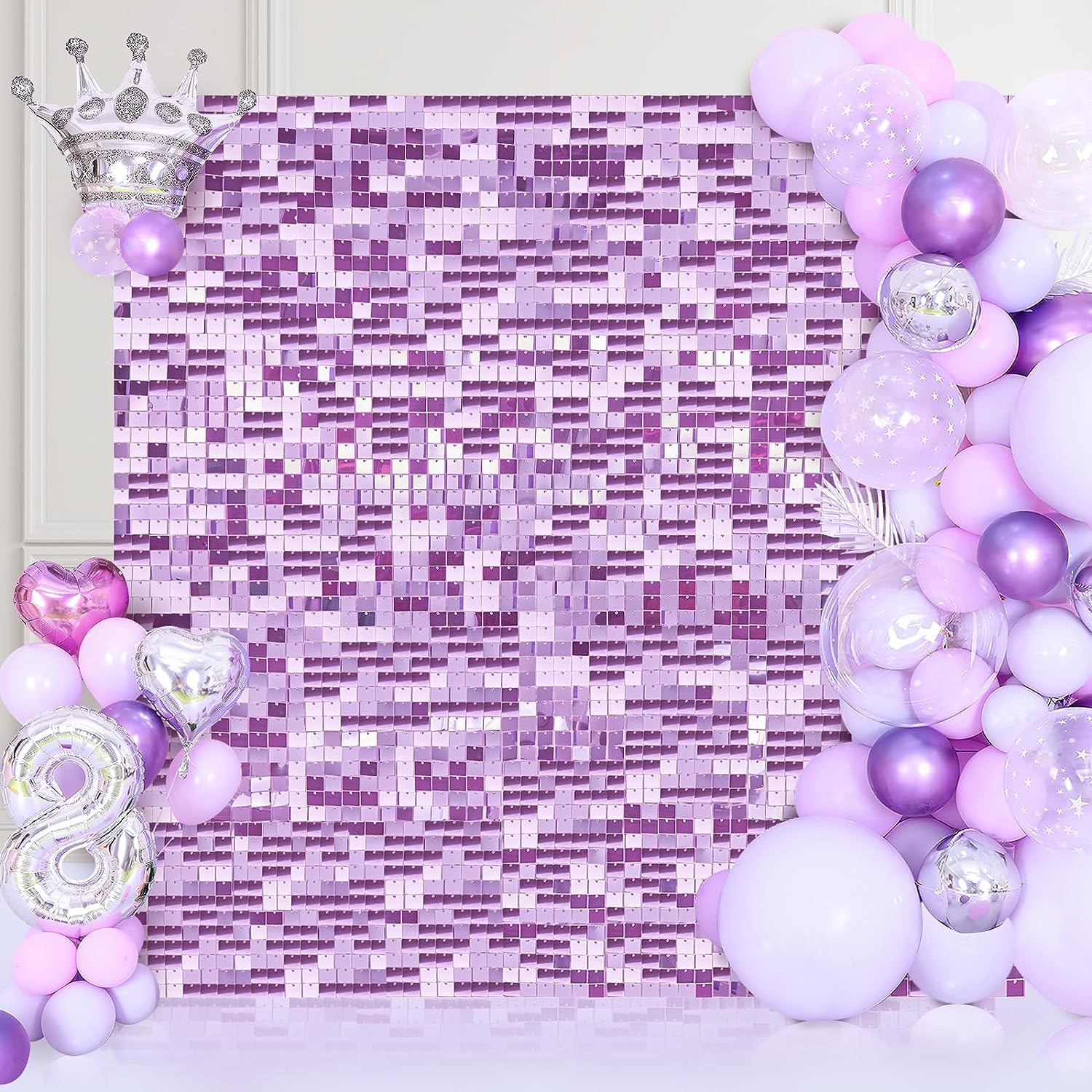 12PCS/Set Light Purple Shimmer - Sequin Fabric Panel のレビューと価格