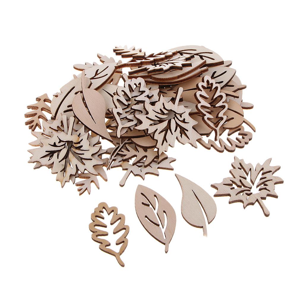 50 Pieces Wooden Leaves Embell - Christmas Craft Embellishment のレビューと価格