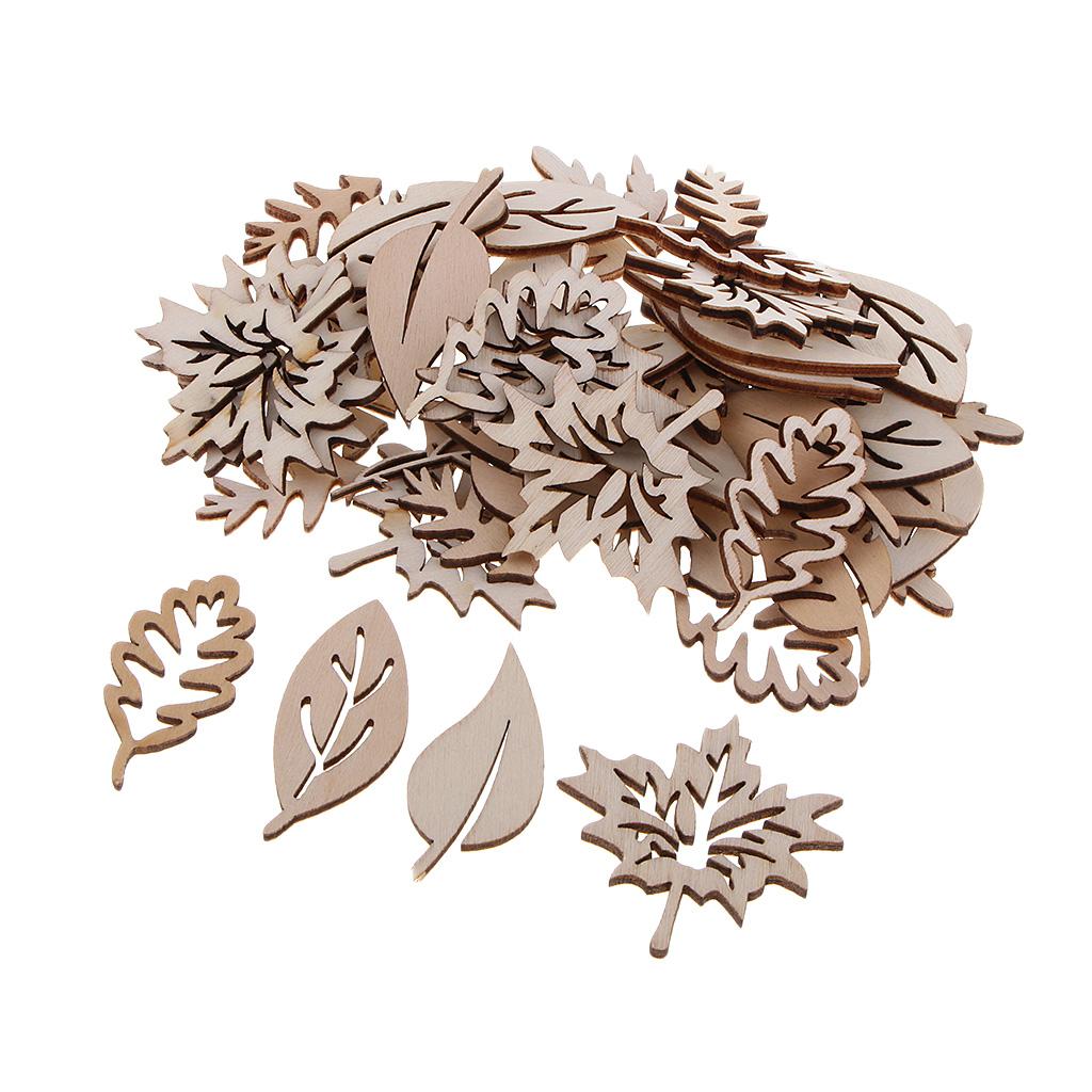 50 Pieces Wooden Leaves Embell - Christmas Craft Embellishment のレビューと価格