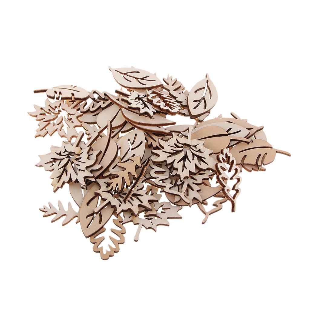 50 Pieces Wooden Leaves Embell - Christmas Craft Embellishment のレビューと価格