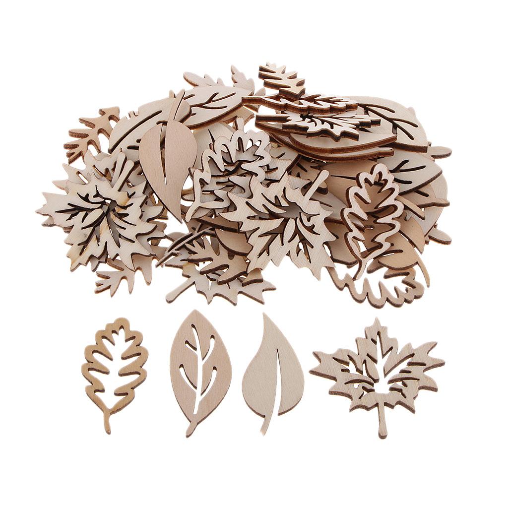 50 Pieces Wooden Leaves Embell - Christmas Craft Embellishment のレビューと価格
