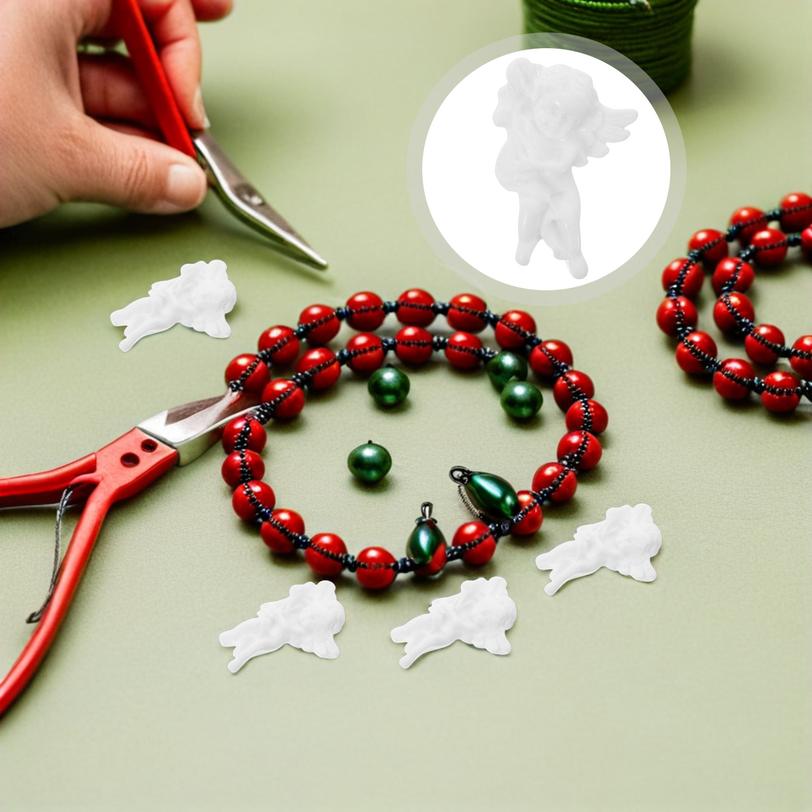 100Pcs Resin Angel Miniatures  - Christmas Craft Embellishment のレビューと価格