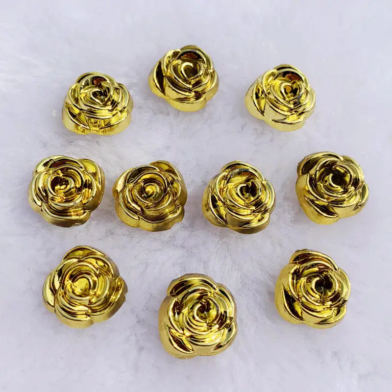 40pcs 14mm Gold Rose Flowers R - Embellishment Glue Craft のレビューと価格