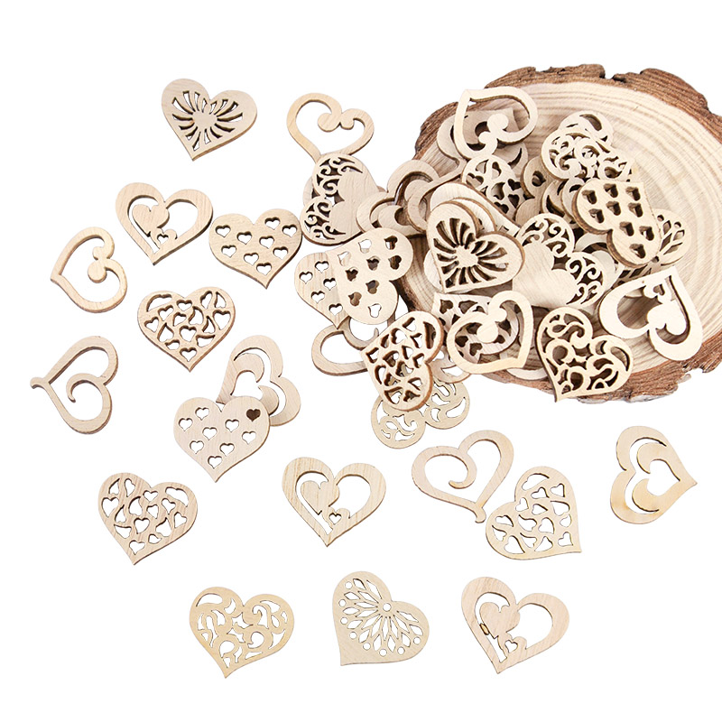50/100pcs Hollowed Heart Patte - Embellishments For Scrapbooking のレビューと価格
