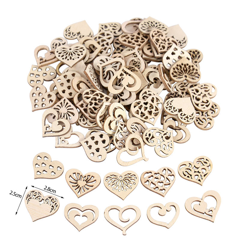 50/100pcs Hollowed Heart Patte - Embellishments For Scrapbooking のレビューと価格