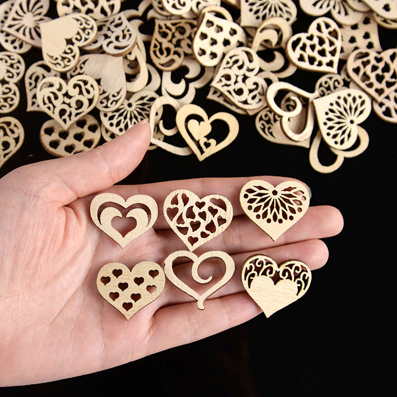 50/100pcs Hollowed Heart Patte - Embellishments For Scrapbooking のレビューと価格