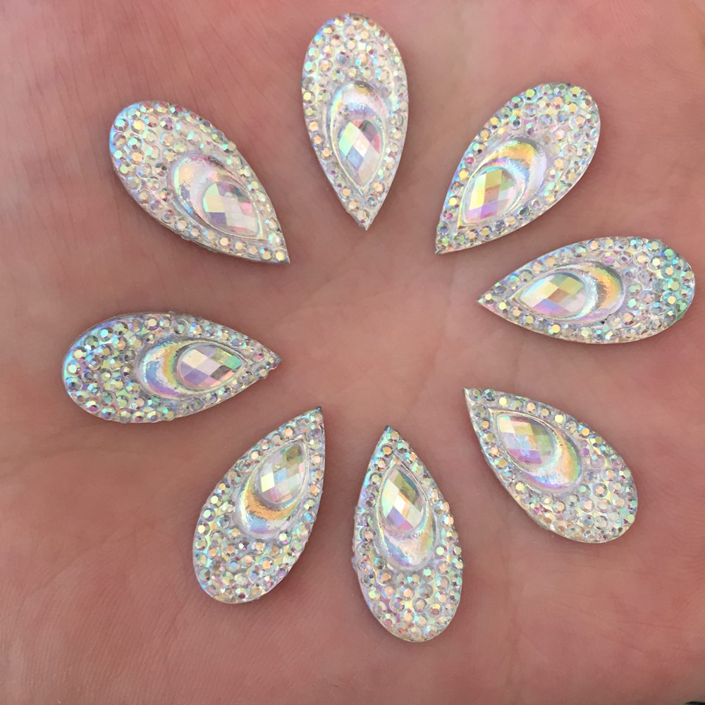 40PCS Resin 10*20mm Teardrop P - Embellishment Glue Craft のレビューと価格