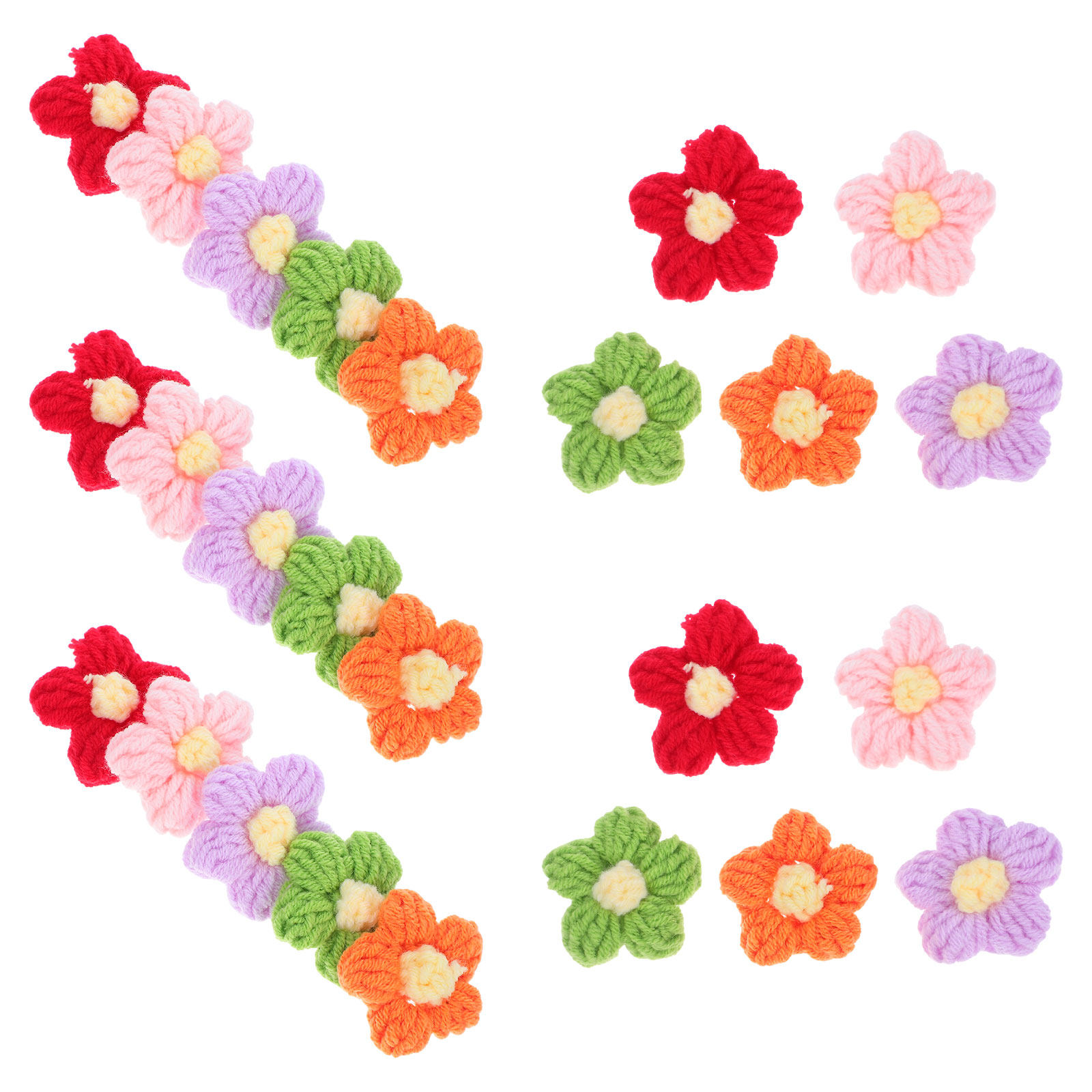50Pcs Crochet Flowers Puff Sti - Embellishment Crafts のレビューと価格