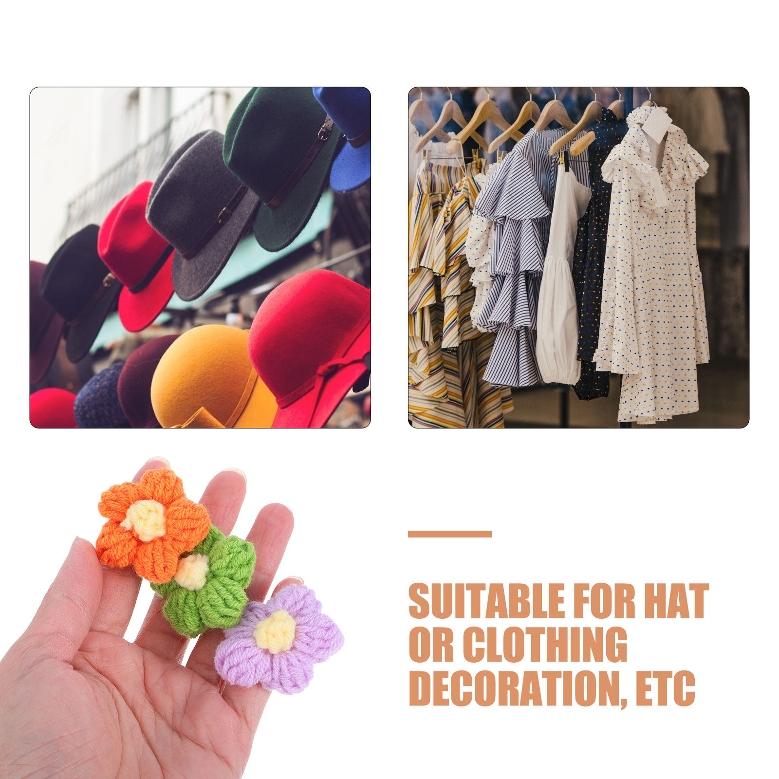 50Pcs Crochet Flowers Puff Sti - Embellishment Crafts のレビューと価格