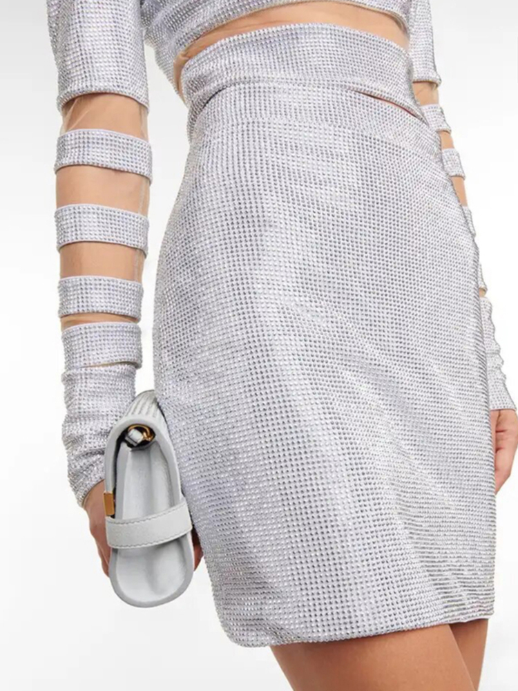 Sexy Two Piece Mesh Panel Band - Sequin Fabric Panel のレビューと価格