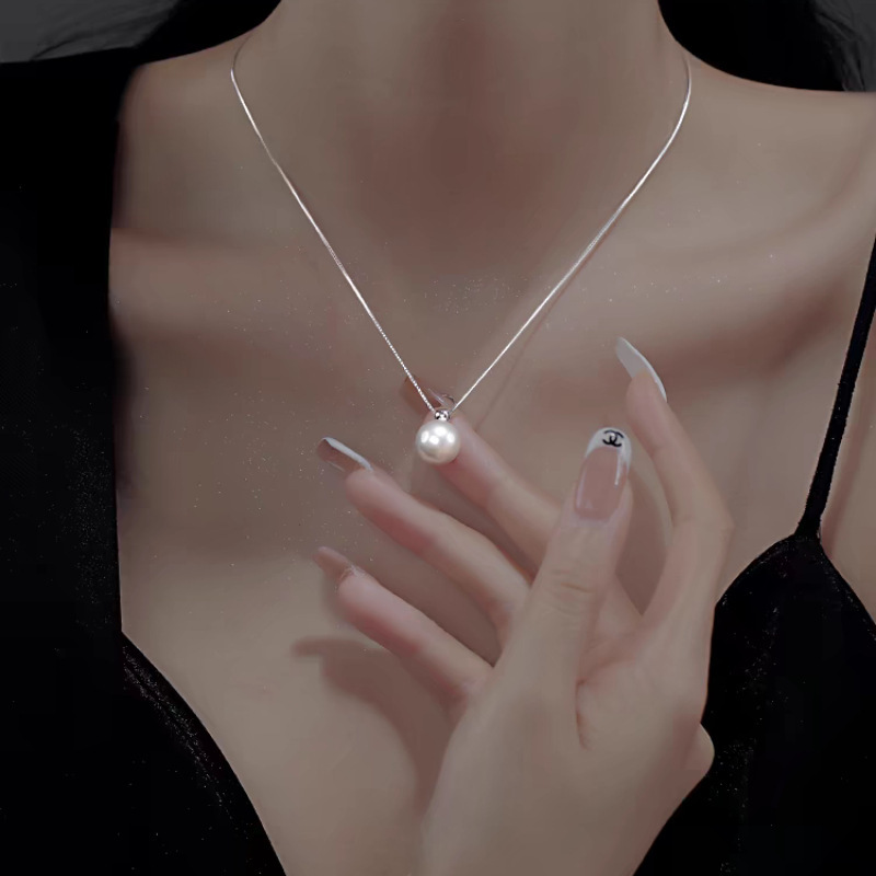 925 Sterling Silver 8mm Pearl  - Pearl Trim Chain のレビューと価格