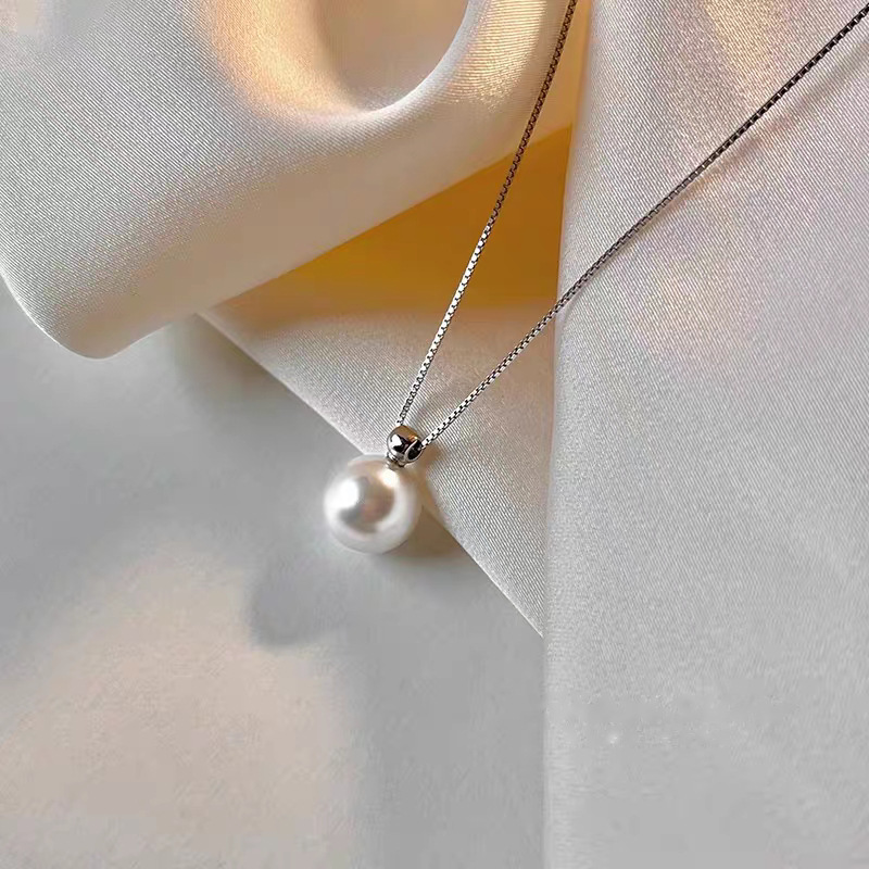 925 Sterling Silver 8mm Pearl  - Pearl Trim Chain のレビューと価格