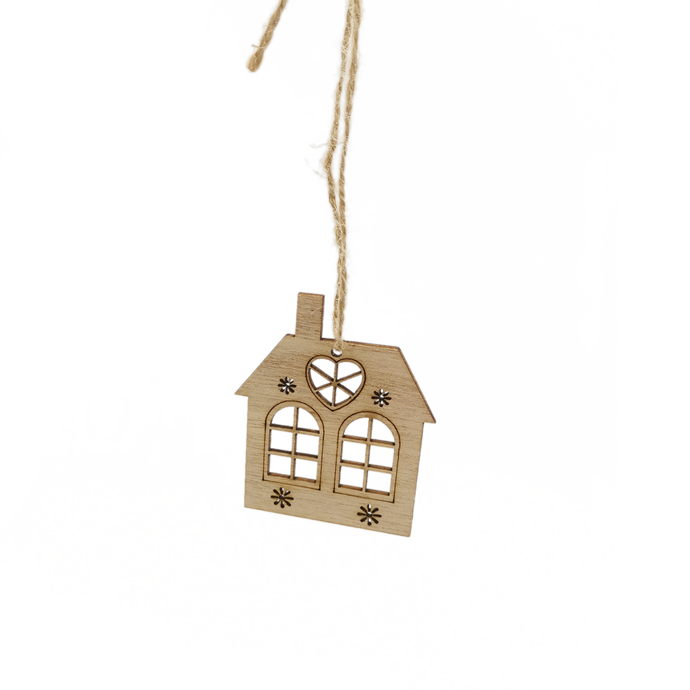 10pcs Wooden Hollow House Cuto - Christmas Craft Embellishment のレビューと価格