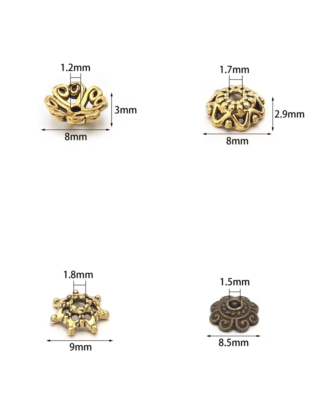 100pcs/lot Antique Silver Colo - Embroidery Craft のレビューと価格