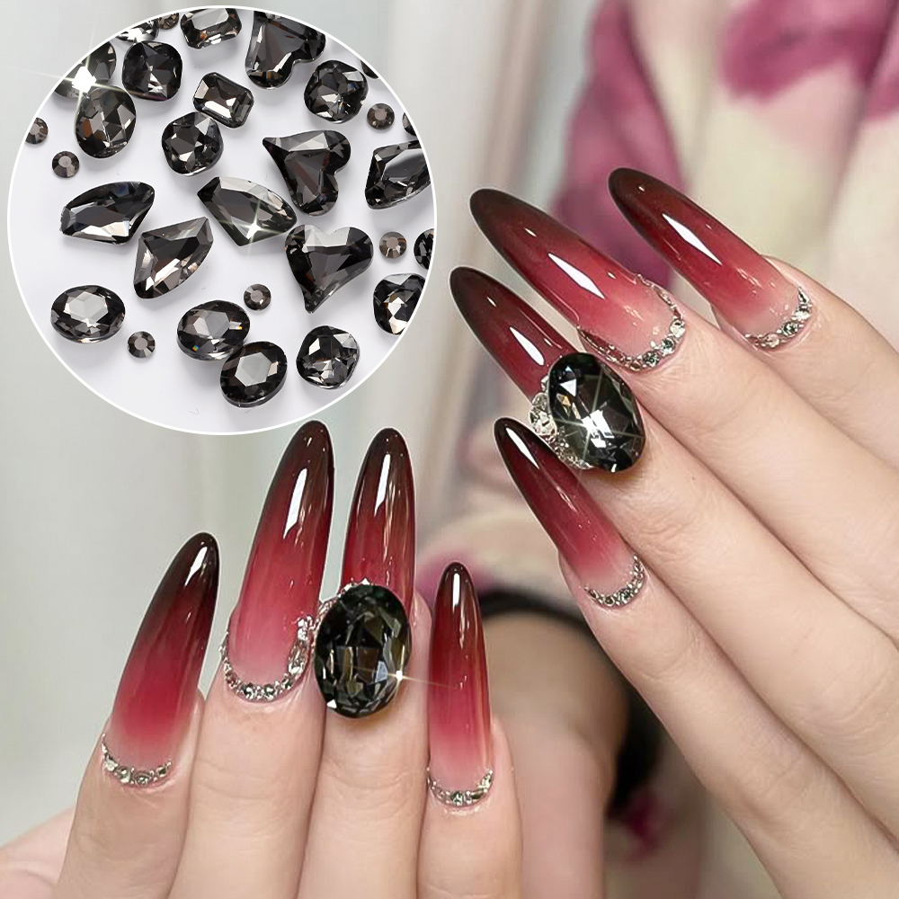12Grids 3D Black Heart/Square/ - Hotfix Rhinestone Sheet のレビューと価格