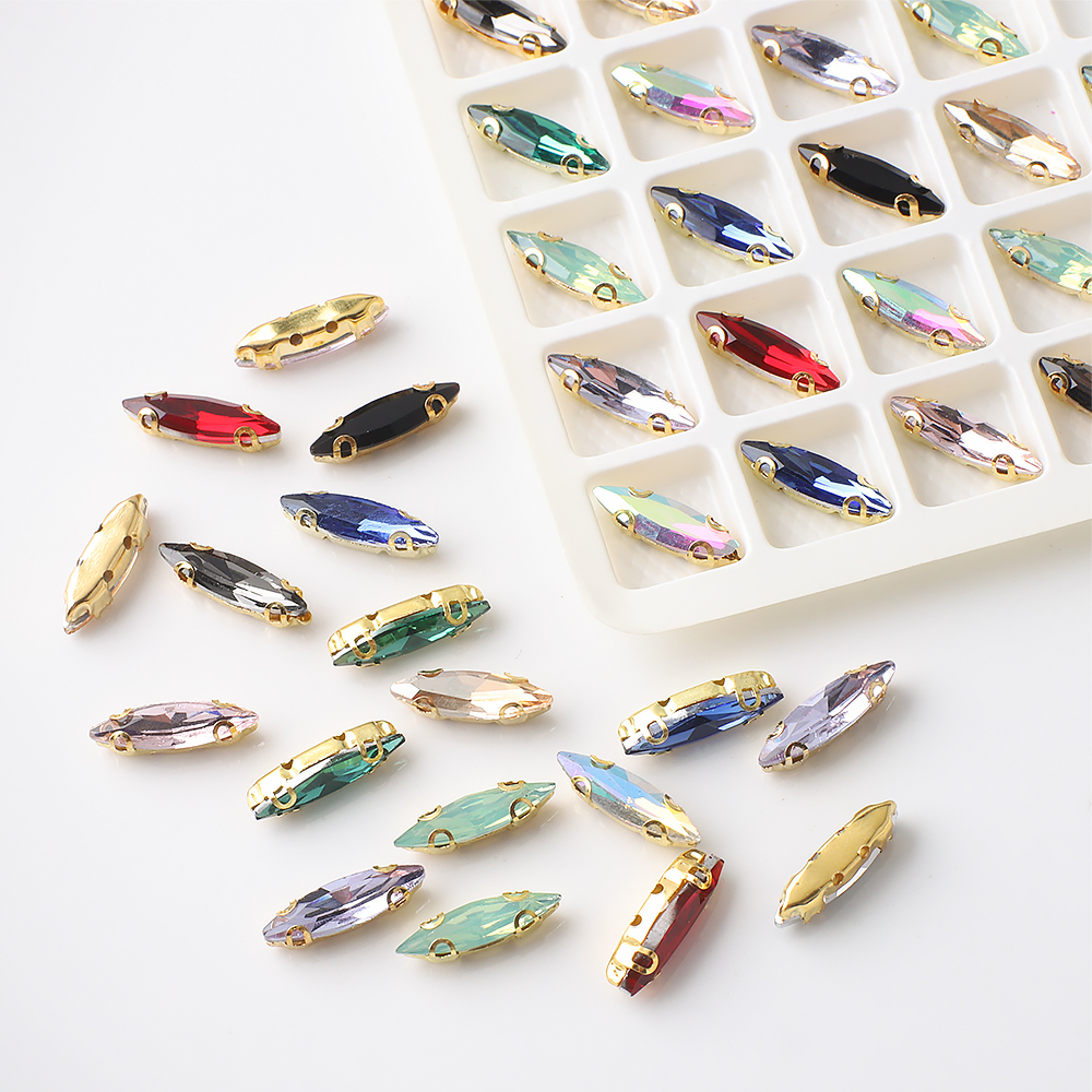 20Pcs 4x15mm Horse eye Crystal - Sew On Rhinestone のレビューと価格