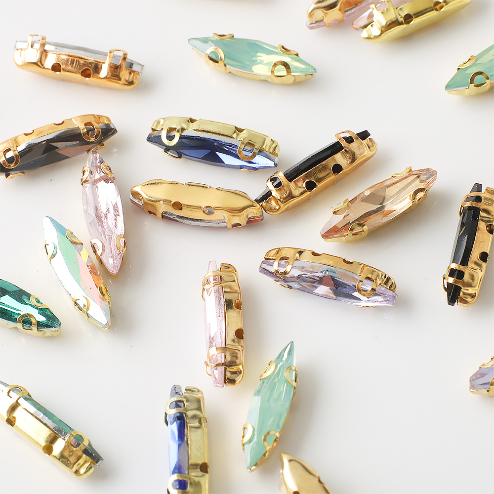 20Pcs 4x15mm Horse eye Crystal - Sew On Rhinestone のレビューと価格